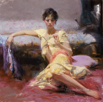 Parisian Girl lady painter Pino Daeni Oil Paintings